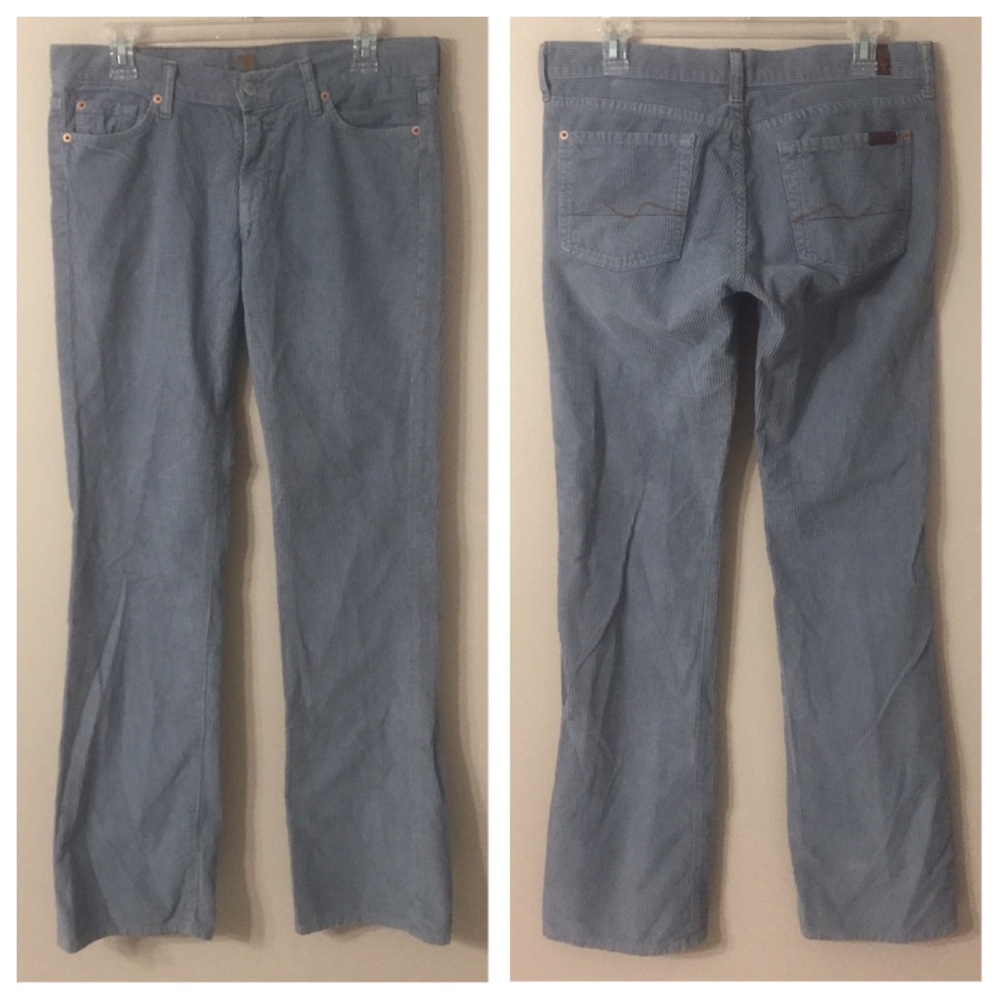 7FAM Grey Bootcut Corduroy Pants